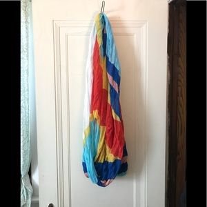 Multi-colored infinity scarf